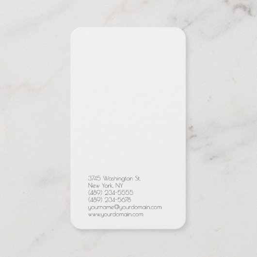 Black White Simple Plain Trendy Consultant Visitekaartje (Achterkant)