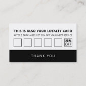 Black White Simple QR Code 2 in 1 Loyalty en Visitekaartje (Achterkant)