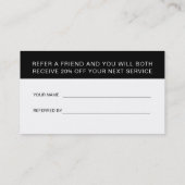 Black White Simple QR Code 2 in 1 Referral en Visitekaartje (Achterkant)