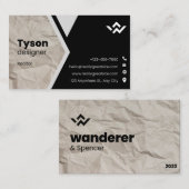 Black White Simple Real Estate Listing Business Ca Visitekaartje (Voorkant / Achterkant)