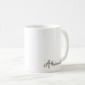 Black White Simple Script Monogram Name Coffee Mok (Voorkant rechts)