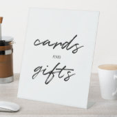 Black White Simple Script Weddenskaarten en cadeau Reclamebord Met Voetstuk (Insitu)