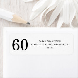 Black White Sixty 60th Birthday Party Address Etiket