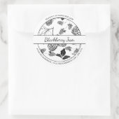 Black & White Sketch Blackberry Jam label (Tas)