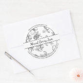 Black & White Sketch Mixed Berry Jam label (Envelop)
