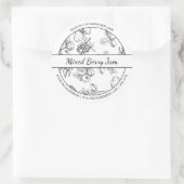 Black & White Sketch Mixed Berry Jam label (Tas)