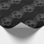 Black & White Skull Fantasy Art Heavy Metal Rock Cadeaupapier (Hoek)