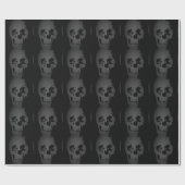 Black & White Skull Fantasy Art Heavy Metal Rock Cadeaupapier (Vlak)