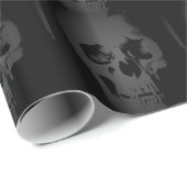 Black & White Skull Fantasy Art Heavy Metal Rock Cadeaupapier (Rol Hoek)