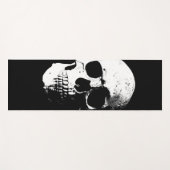 Black White Skull Pop Art Fitness Sjabloon Yogamat (Voorkant (horizontaal))