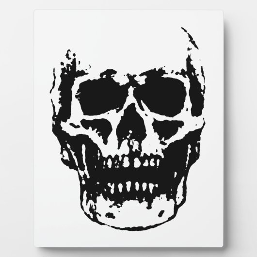 Black White Skull Pop Art Fotoplaat (Voorkant)