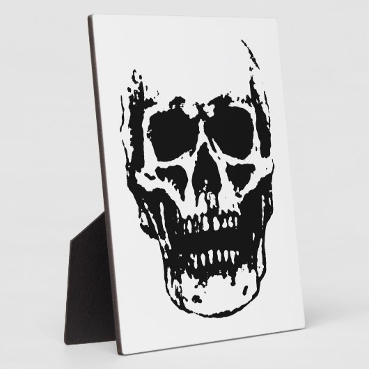 Black White Skull Pop Art Fotoplaat (Zijkant)