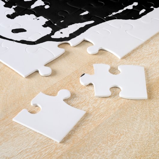 Black White Skull Pop Art Legpuzzel (Zijkant)