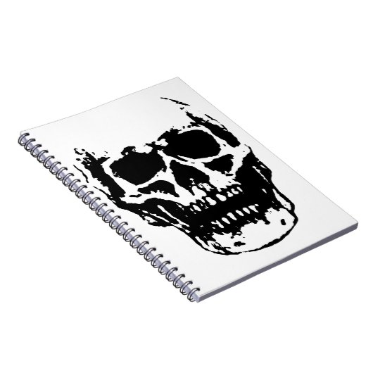 Black White Skull Pop Art Notitieboek (Rechterzijde)