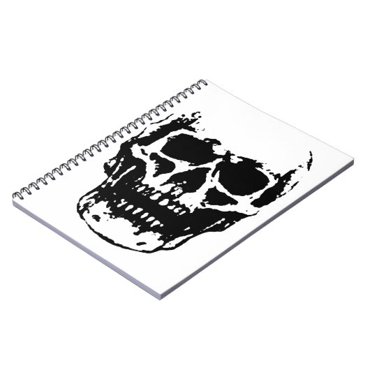 Black White Skull Pop Art Notitieboek (Linkerzijde)