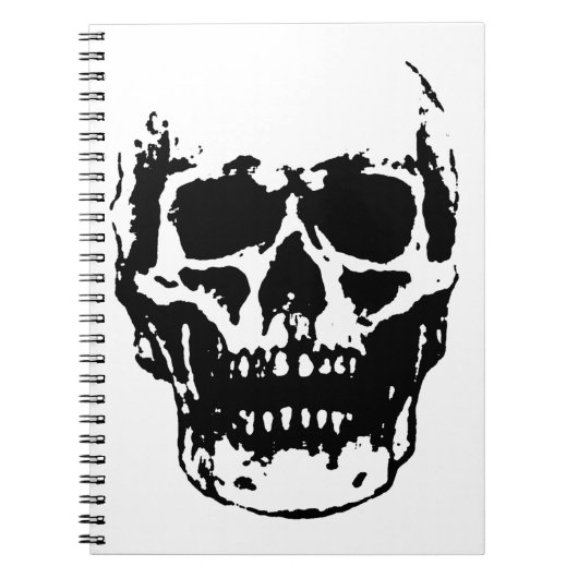 Black White Skull Pop Art Notitieboek (Voorkant)