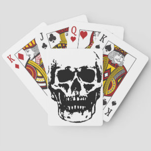 Black White Skull Pop Art Pokerkaarten