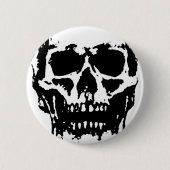 Black White Skull Pop Art Ronde Button 5,7 Cm (Voorkant)