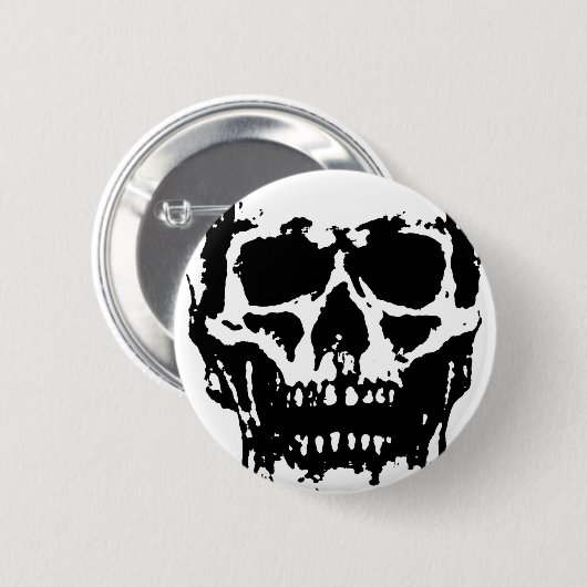 Black White Skull Pop Art Ronde Button 5,7 Cm (Voorkant /achterkant)