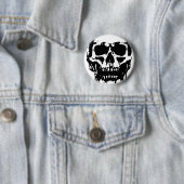 Black White Skull Pop Art Ronde Button 5,7 Cm (In situ)