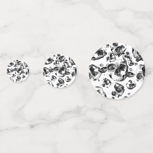 Black & White Skulls Skeleton Skull Party Confetti (Voorkanten)