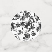 Black & White Skulls Skeleton Skull Party Confetti (Kleine voorkant)