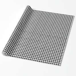 Black White Small Houndstooth Check Cadeaupapier