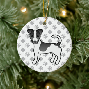 Black & White Smooth Coat Jack Russell Terrier Dog Keramisch Ornament