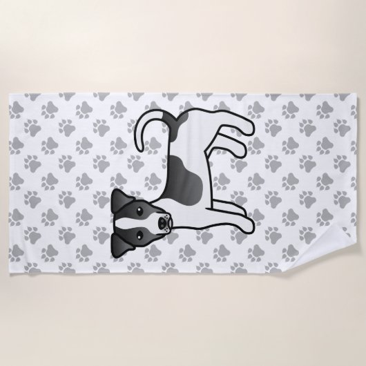Black & White Smooth Coat Jack Russell Terrier Dog Strandlaken (Voorkant)