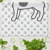 Black & White Smooth Coat Jack Russell Terrier Dog Theedoek (Gevouwen)