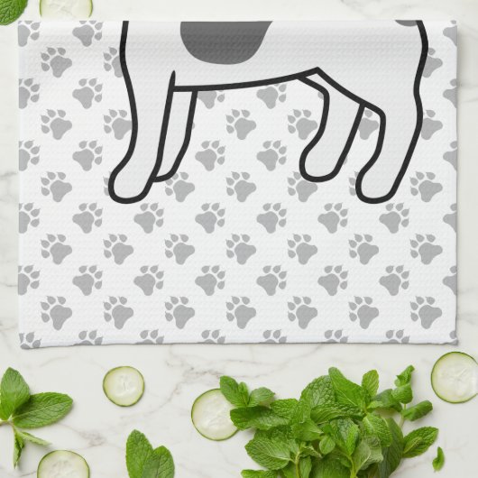Black & White Smooth Coat Jack Russell Terrier Dog Theedoek (Gevouwen)