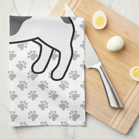 Black & White Smooth Coat Jack Russell Terrier Dog Theedoek (Quarter Fold)