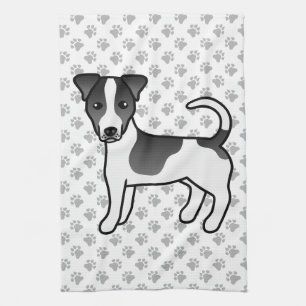Black & White Smooth Coat Jack Russell Terrier Dog Theedoek