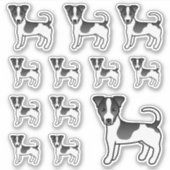 Black & White Smooth Coat Jack Russell Terriers Sticker (Voorkant)