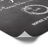 Black White Snoep Bar Wedding Sign Poster (Hoek)