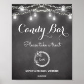 Black White Snoep Bar Wedding Sign Poster (Voorkant)