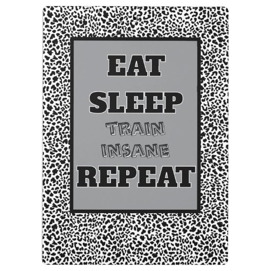 Black & white snow leopard print  klembord (Achterkant)