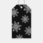 Black White Snowflake Company Logo Merry Kerstry Cadeaulabel (Achterkant)