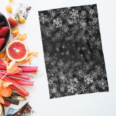 Black White Snowflake kerst Theedoek