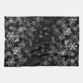 Black White Snowflake kerst Theedoek (Horizontaal)