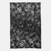 Black White Snowflake kerst Theedoek (Verticaal)