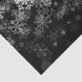 Black White Snowflake kerstfeestdag Tissuepapier (Detail)