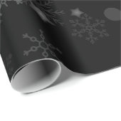 Black White Snowflake kerstwinter Cadeaupapier (Rol Hoek)