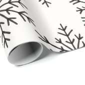 Black & White Snowflake Pattern Wrapping Paper  Cadeaupapier (Rol Hoek)