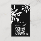 Black & White Snowflake Vakantie Klantenkaartje (Voorkant)