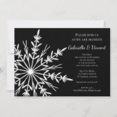 Black White Snowflake Winter Weddenschap Kaart (Voorkant)