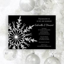 Black White Snowflake Winter Weddenschap