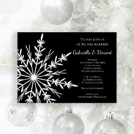 Black White Snowflake Winter Weddenschap Kaart