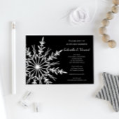 Black White Snowflake Winter Weddenschap Kaart