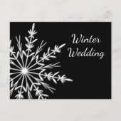 Black White Snowflake Winter Wedding Save the Date Aankondigingskaart (Voorkant)